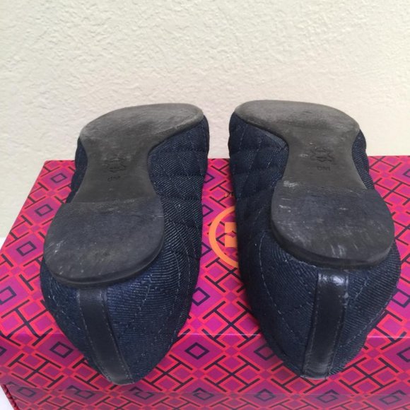 Tory Burch - Denim Quainn Ballet Flat-Quilted - Picture 4 of 8